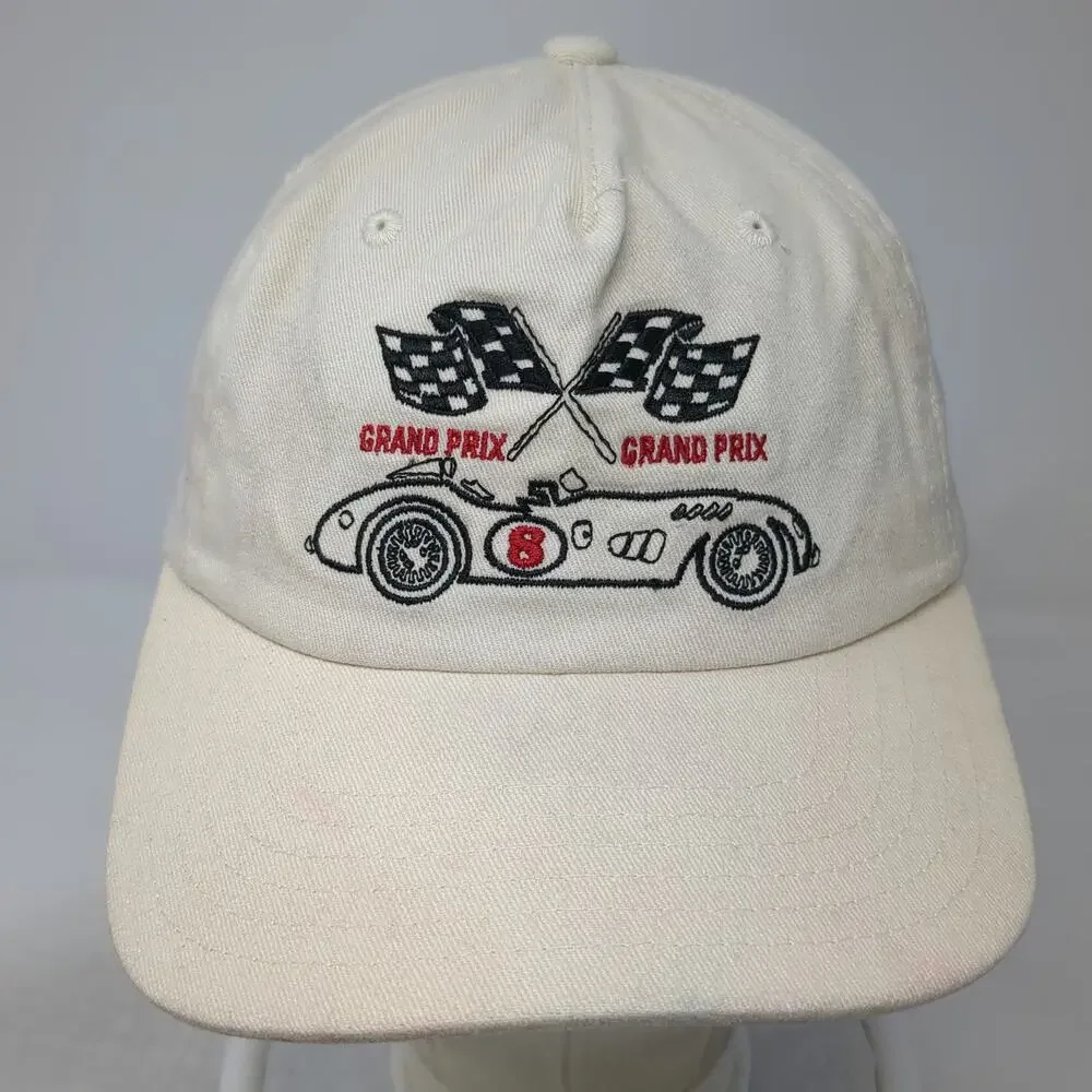 Outdoor Cap Grand Prix Race Car Embroidered Baseball Cap Beige One Size Hat